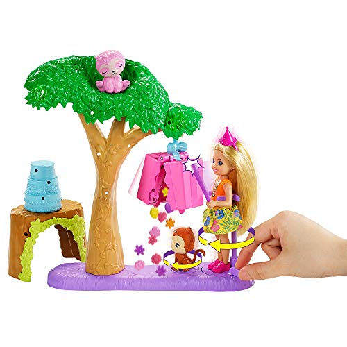 Barbie GTM84 Chelsea Dschungelabenteuer Piñataparty-Spielset mit Puppe und 2 Tierfreunden, für Kinder von 3 bis 7 Jahren von Barbie