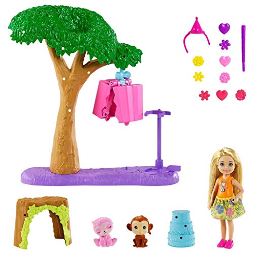 Barbie GTM84 Chelsea Dschungelabenteuer Piñataparty-Spielset mit Puppe und 2 Tierfreunden, für Kinder von 3 bis 7 Jahren von Barbie