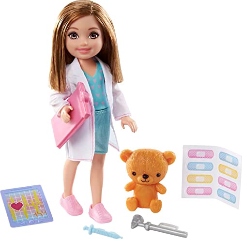 Barbie GTN88 - Chelsea-Karrierepuppe, Ärztin, mit berufsbezogenem Outfit und zugehörigem Zubehör,Spielzeug ab 3 Jahren von Barbie