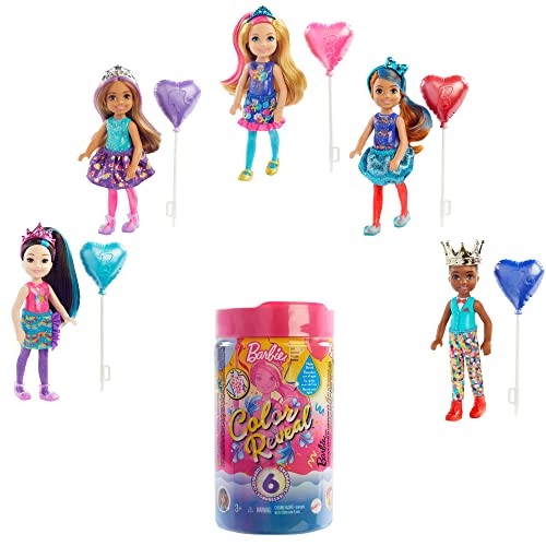 Barbie GTT26 - Chelsea Color Reveal Puppe, Sand und Sonne Serie, mit Enthüllungseffekt mit 1 Überraschungspuppe und 6 weiteren Überraschungen, Spiezeug ab 3 Jahren von Barbie