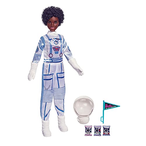 Barbie GTW31 - Weltraum Abenteuer Astronautin Pupppe, brünett, mit Raumanzug, Helm und Zubehörteilen, ab 3 Jahren von Barbie