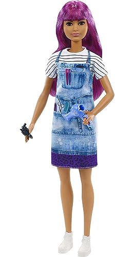 Barbie GTW36 - Haartylistin-Puppe (ca. 30 cm), lila Haare, Zubehör, tolles Geschenk für Kinder ab 3 Jahren von Barbie