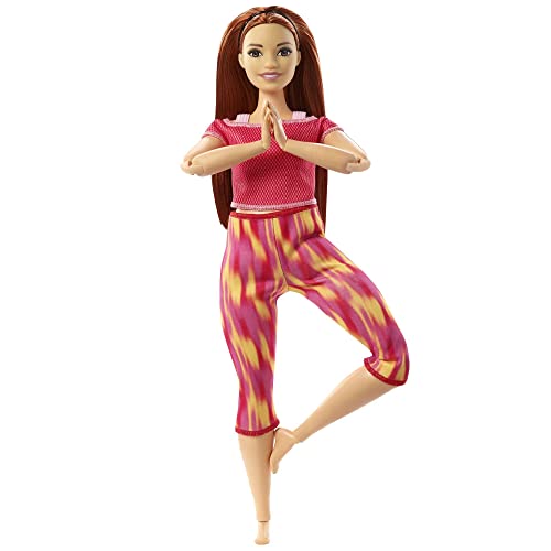 Barbie-Puppe, Serie Made to Move, Yoga roten Haaren und rotem Yoga-Outfit, inkl Puppe, Geschenk für Kinder, Spielzeug ab 3 Jahre,GXF07 von Barbie
