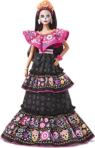 Barbie GXL27 - Barbie Signature 2021 Dia De Muertos Puppe (29,21 cm) mit traditionellem besticktem Kleid, Blumenkrone und Calavera Gesichtsbemalung, Geschenk für Sammler von Barbie