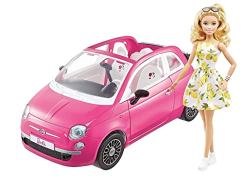 Barbie GXR57 - Puppe und FIAT, Viersitzer Puppe mit Moden und Accessoires, Geschenk für Kinder von 3 bis 7 Jahren von Barbie
