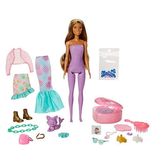 Barbie GXV93 - Color Reveal Fantasy Fashion Meerjungfrau Puppe & Haustier, mit Aufkleber und 25 Überraschungen, Spielzeug für Kinder ab 3 Jahren Barbie GXV93 - Color Reveal Fantasy Fashion Meerjungfrau Puppe & Haustier, mit Aufkleber und 25 Überraschungen, Spielzeug für Kinder ab 3 Jahren von Barbie