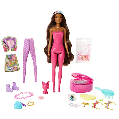 Barbie GXV95 - Color Reveal Fantasy Fashion Einhorn Puppe & Haustier, mit Aufkleber und 25 Überraschungen, Spielzeug für Kinder ab 3 Jahren von Barbie