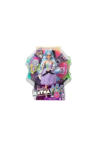 Barbie GYJ69 - Extra Deluxe Puppe mit blauem Haar, Moderad mit 30 Kombinationen, Spielzeug ab 3 Jahren von Barbie