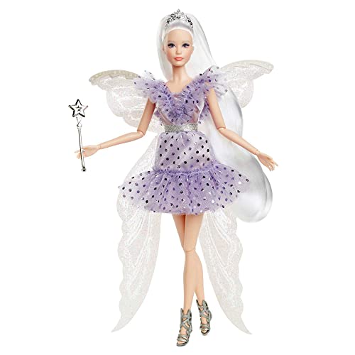Barbie Zahnfee, Signature Doll, Zahnfee mit Flügeln, silberner Krone und Zauberstab, Zubehör, Puppe inklusive, Sammelobjekt,HBY16 von Barbie