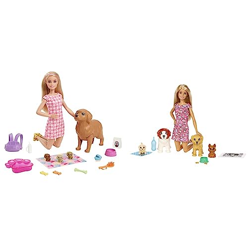Barbie HCK75 - Welpen-Spielset Puppe ca. 29 cm, mit blonden Haaren & FXH08 - Hundesitterin, blond Barbie HCK75 - Welpen-Spielset Puppe ca. 29 cm, mit blonden Haaren & FXH08 - Hundesitterin, blond von Barbie
