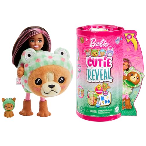 BARBIE Cutie Reveal Puppe - 6 Überraschungen in einer Verpackung, Plüschtierfreunde, Outfits und Farbwechselspaß, für Kinder ab 3 Jahren, HRK29 von Barbie