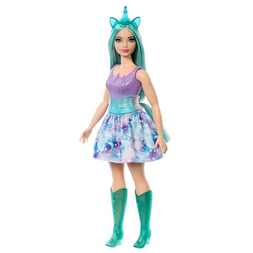 Barbie Einhorn Puppen mit bunten Fantasiehaaren, Outfits mit Farbverlauf und Fantasy-Accessoires rund um das Thema Einhorn, HRR15 Barbie Einhorn Puppen mit bunten Fantasiehaaren, Outfits mit Farbverlauf und Fantasy-Accessoires rund um das Thema Einhorn, HRR15 von Barbie