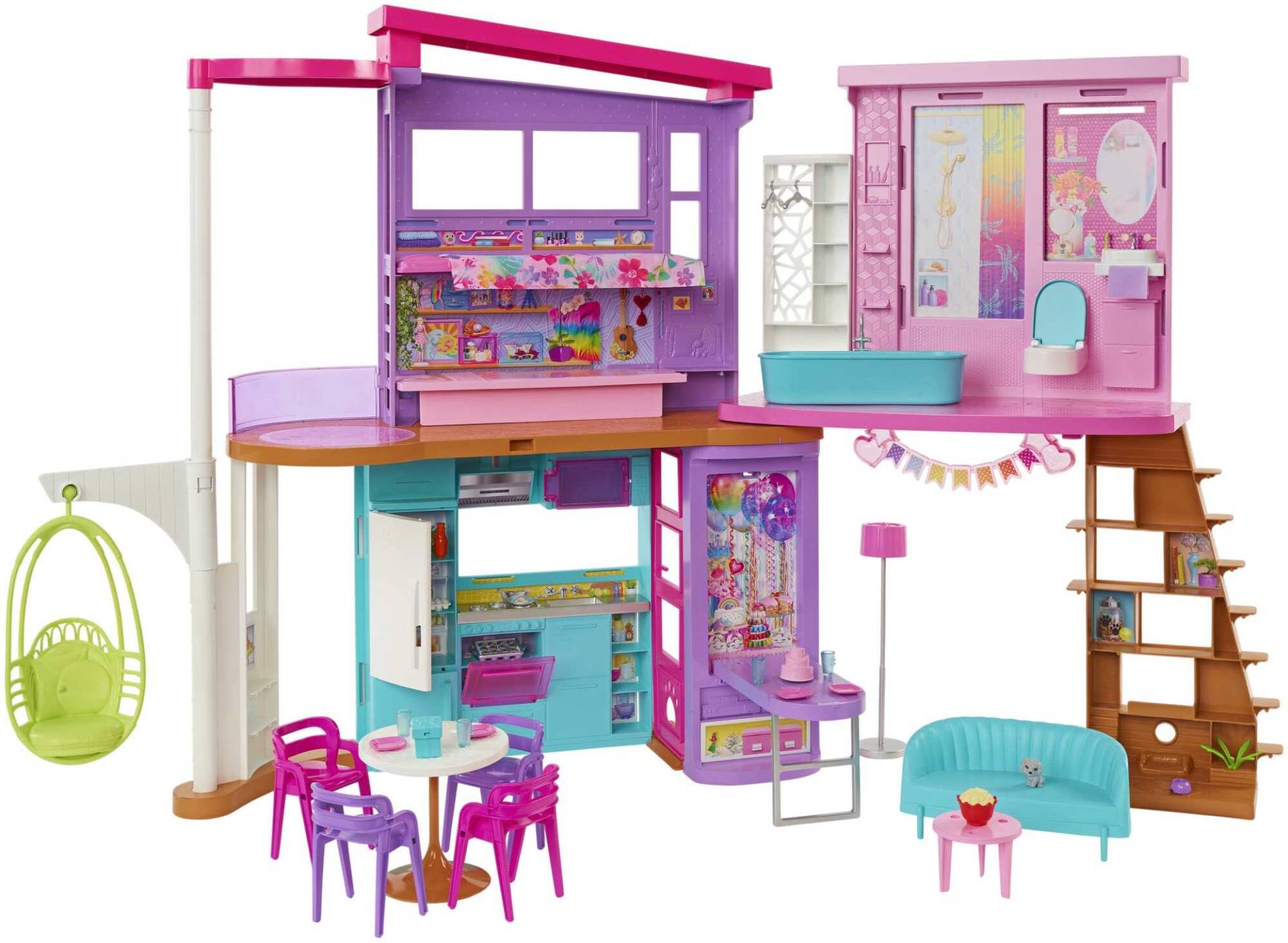 Barbie Malibu Ferienhaus mit Möbeln &  Zubehör, Puppenhaus von Barbie