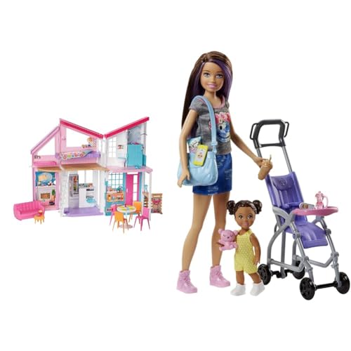 Barbie Malibu Haus (61 cm breit) & Skipper Babysitter Inc von Barbie