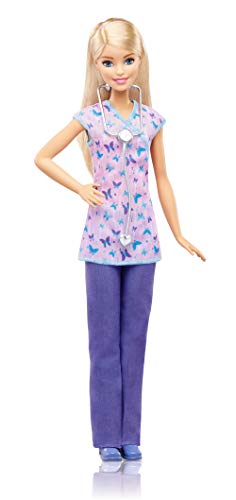 Barbie Mattel DVF57 - Krankenschwester Puppe, Ankleidepuppen-Zubehör von Barbie