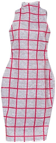 Barbie Mattel FCT18 Kleid grau mit Gittermuster, (Kleid, Mode, Fashion, Kleidung passend von Barbie