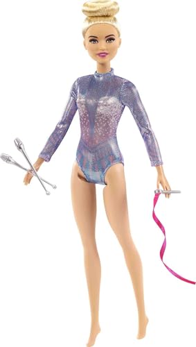 Barbie-Puppe, You Can Be Anything Barbie-Serie, Rhythmische Sportgymnastik Barbie mit blonden Haaren, Barbie-Zubehör, inkl. Barbie-Puppe, Geschenk für Kinder, Spielzeug ab 3 Jahre,GTN65 von Barbie