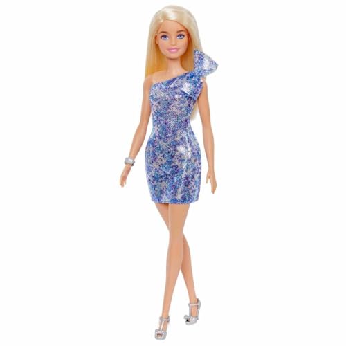 Barbie Mattel Glitz Outfits - Blonde Doll with Blue Dress (GRB32) von Barbie