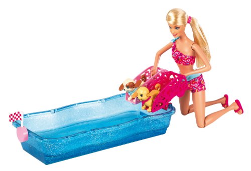 Barbie Mattel X8404 Hunde-Schwimmwettbewerb, Puppe mit 2 richtig schwimmenden Hündchen Barbie Mattel X8404 Hunde-Schwimmwettbewerb, Puppe mit 2 richtig schwimmenden Hündchen von Barbie