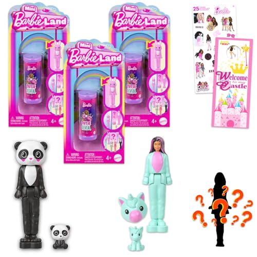 Barbie Mini Barbieland Blind Bag Minifiguren-Set – Paket mit 3 Barbie Blind Cutie Reveal Tube Mystery Barbie Puppen plus Aufklebern, mehr | Barbie Partygeschenke für Mädchen, Kinder Barbie Mini Barbieland Blind Bag Minifiguren-Set – Paket mit 3 Barbie Blind Cutie Reveal Tube Mystery Barbie Puppen plus Aufklebern, mehr | Barbie Partygeschenke für Mädchen, Kinder von Barbie