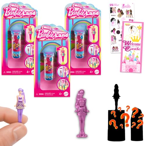 Barbie Mini Barbieland Blind Bag Minifiguren-Set – Paket mit 3 BarbielandColor Reveal Mystery Barbie Puppen plus Aufklebern, mehr | Barbie Partygeschenke für Mädchen, Kinder Barbie Mini Barbieland Blind Bag Minifiguren-Set – Paket mit 3 BarbielandColor Reveal Mystery Barbie Puppen plus Aufklebern, mehr | Barbie Partygeschenke für Mädchen, Kinder von Barbie