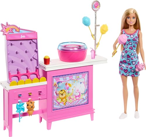 Barbie Mysteries: Beach Detectives“ Barbie Malibu“ Puppe und Zuckerwatte Spielstand Spielset mit 20 Zubehörteilen, inklusive Preise ,JFV67 von Barbie