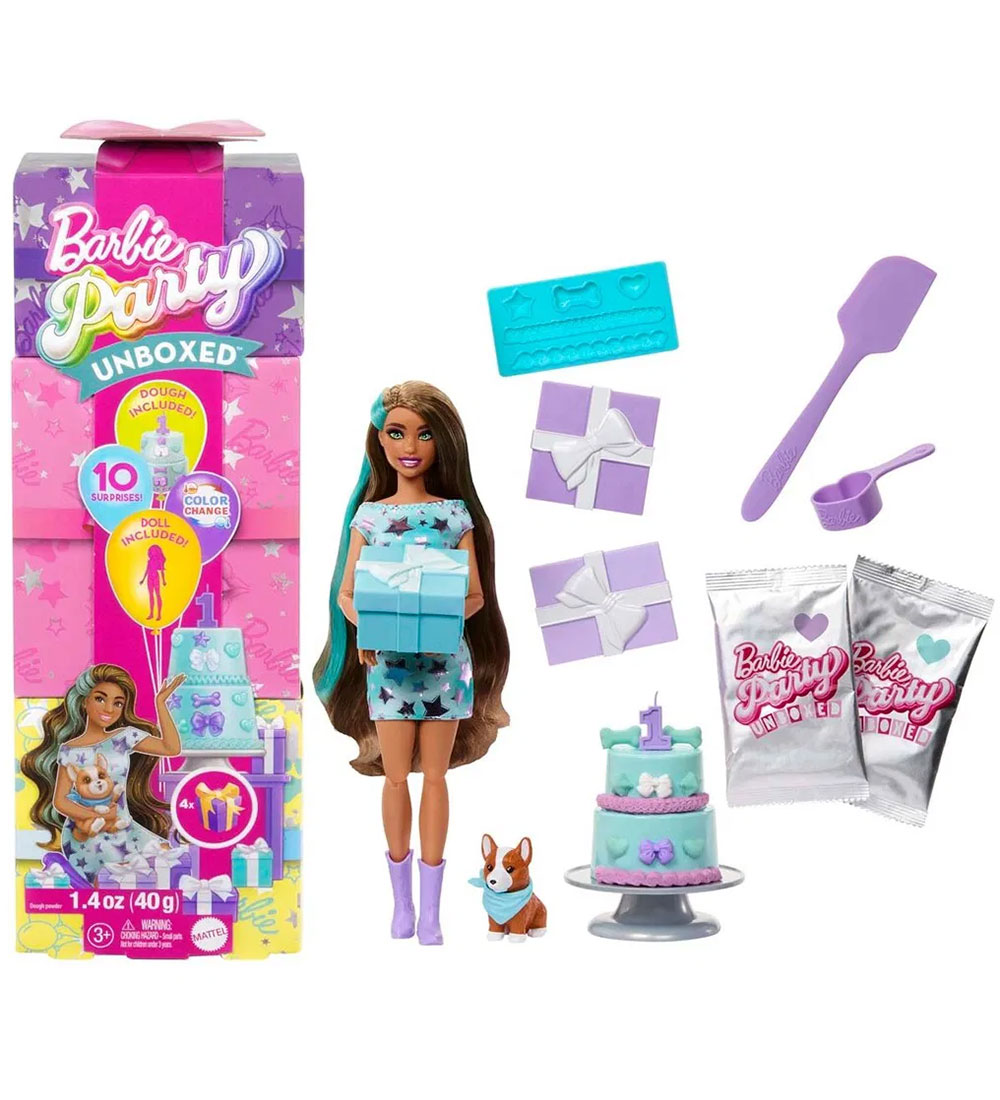Barbie Puppe - Party Ausgepackt, Brünette Doll - Barbie - One Size - Puppen Barbie Puppe - Party Ausgepackt, Brünette Doll - Barbie - One Size - Puppen von Barbie