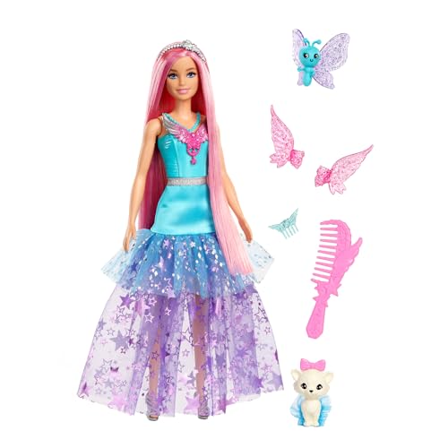 Barbie-Puppe mit 2 fantastischen Tieren und Kleid, Barbie-Puppe Malibu“ aus Barbie Ein verborgener Zauber“, ca. 17 cm lange Haare, JCW48 Barbie-Puppe mit 2 fantastischen Tieren und Kleid, Barbie-Puppe Malibu“ aus Barbie Ein verborgener Zauber“, ca. 17 cm lange Haare, JCW48 von Barbie