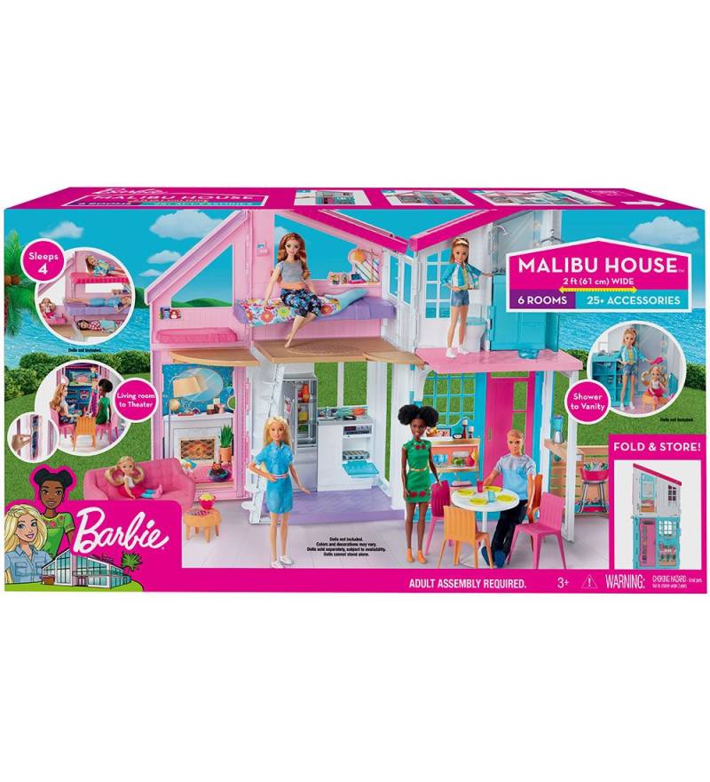 Barbie Puppenhaus - Malibu - B: 61 cm - Barbie - One Size - Puppenhauser von Barbie