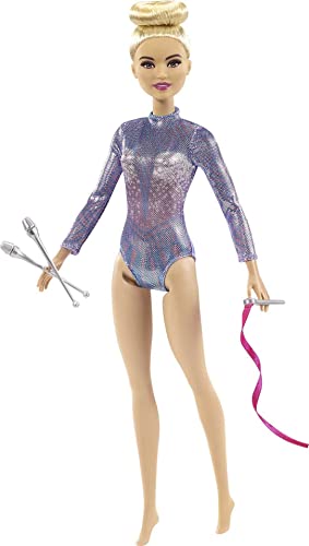 Barbie-Puppe, You Can Be Anything Barbie-Serie, Rhythmische Sportgymnastik Barbie mit blonden Haaren, Barbie-Zubehör, inkl. Barbie-Puppe, Geschenk für Kinder, Spielzeug ab 3 Jahre,GTN65 von Barbie