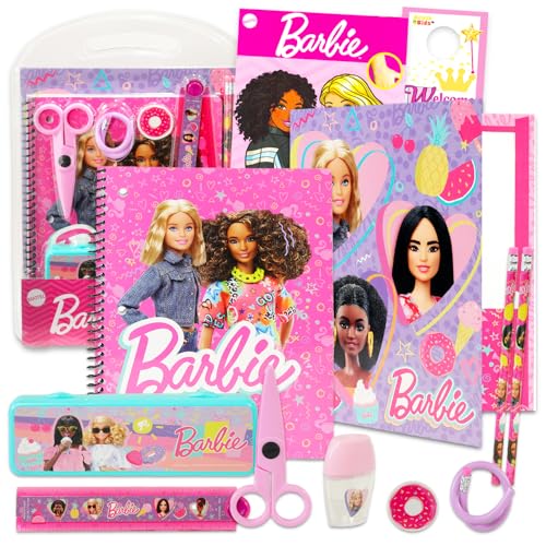 Barbie Schulbedarf-Set - Schreibwaren-Bundle mit Federmäppchen, Bleistiften, Radiergummis, Tattoos, Notizbuch, mehr | Barbie Schulbedarf für Mädchen Barbie Schulbedarf-Set - Schreibwaren-Bundle mit Federmäppchen, Bleistiften, Radiergummis, Tattoos, Notizbuch, mehr | Barbie Schulbedarf für Mädchen von Barbie