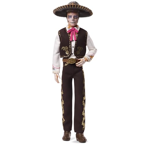 Barbie Signature Puppe, Día De Muertos 2025, Sammelfigur mit cremefarbenem Hemd, schwarzer Weste und Hose, Sombrero und Calavera-Gesichtsbemalung, JBJ06 Barbie Signature Puppe, Día De Muertos 2025, Sammelfigur mit cremefarbenem Hemd, schwarzer Weste und Hose, Sombrero und Calavera-Gesichtsbemalung, JBJ06 von Barbie