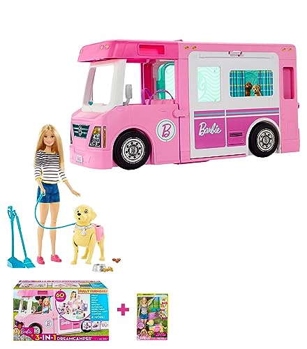 Barbie Walk and Potty Pup, DWJ68 GHL93 - 3-in-1 Super Abenteuer-Camper von Barbie