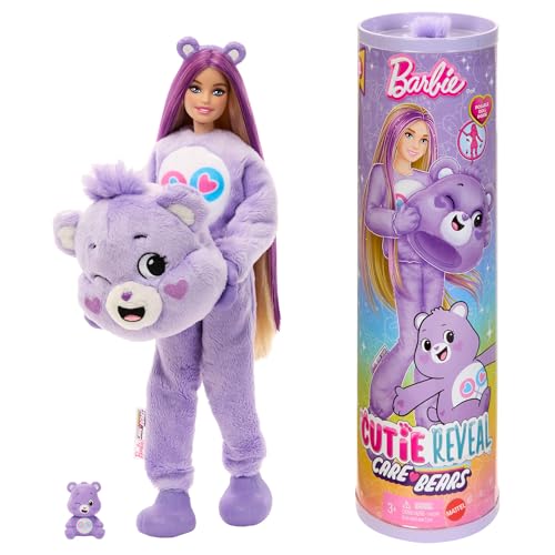 Barbie-Puppe mit Accessoires, Glücksbärchis-Reihe, Modepuppe mit plüschigem Teile-gern-Bärchi-Kostüm und 10 Überraschungen, einschließlich Farbwechsel und Mini-Bärchi, JCN94 Barbie-Puppe mit Accessoires, Glücksbärchis-Reihe, Modepuppe mit plüschigem Teile-gern-Bärchi-Kostüm und 10 Überraschungen, einschließlich Farbwechsel und Mini-Bärchi, JCN94 von Barbie