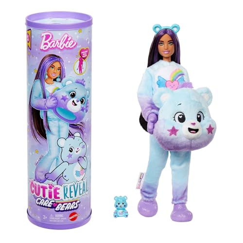 Barbie Cutie Reveal Puppe mit Accessoires, Glücksbärchis-Serie 2, Dream-Bright-Bärchi mit 10 Überraschungen, einschließlich Farbwechsel und Mini-Bärchi, JFV61 von Barbie