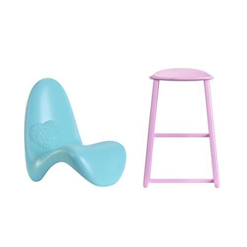 Ersatzteile für Barbie Puppe Dreamhouse Puppenhaus Spielset HMX10 - Ersatz 1 blaue Lounge - Gaming Stuhl und 1 rosa Barhocker von Barbie