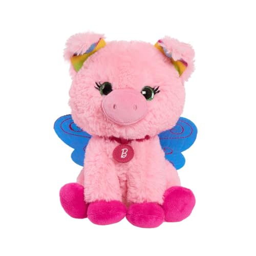 Just Play Barbie Plüsch Fairy Piggy 18cm, aus super weichem und kuscheligem Stoff, mit schönen Glitzeraugen und Feenflügeln, ab 3 Jahren von Barbie