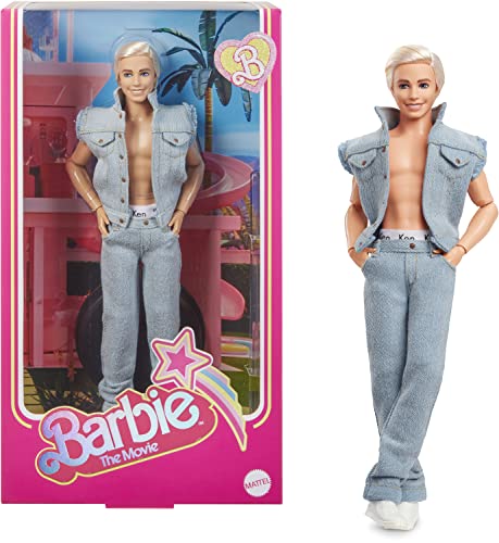 Barbie The Movie - Puppe Filme Fans, Ken Puppe zum Sammeln mit Jeansoutfit und original Ken-Unterwäsche, als Geschenk für Kinder ab 3 Jahren geeignet, HRF27 von Barbie