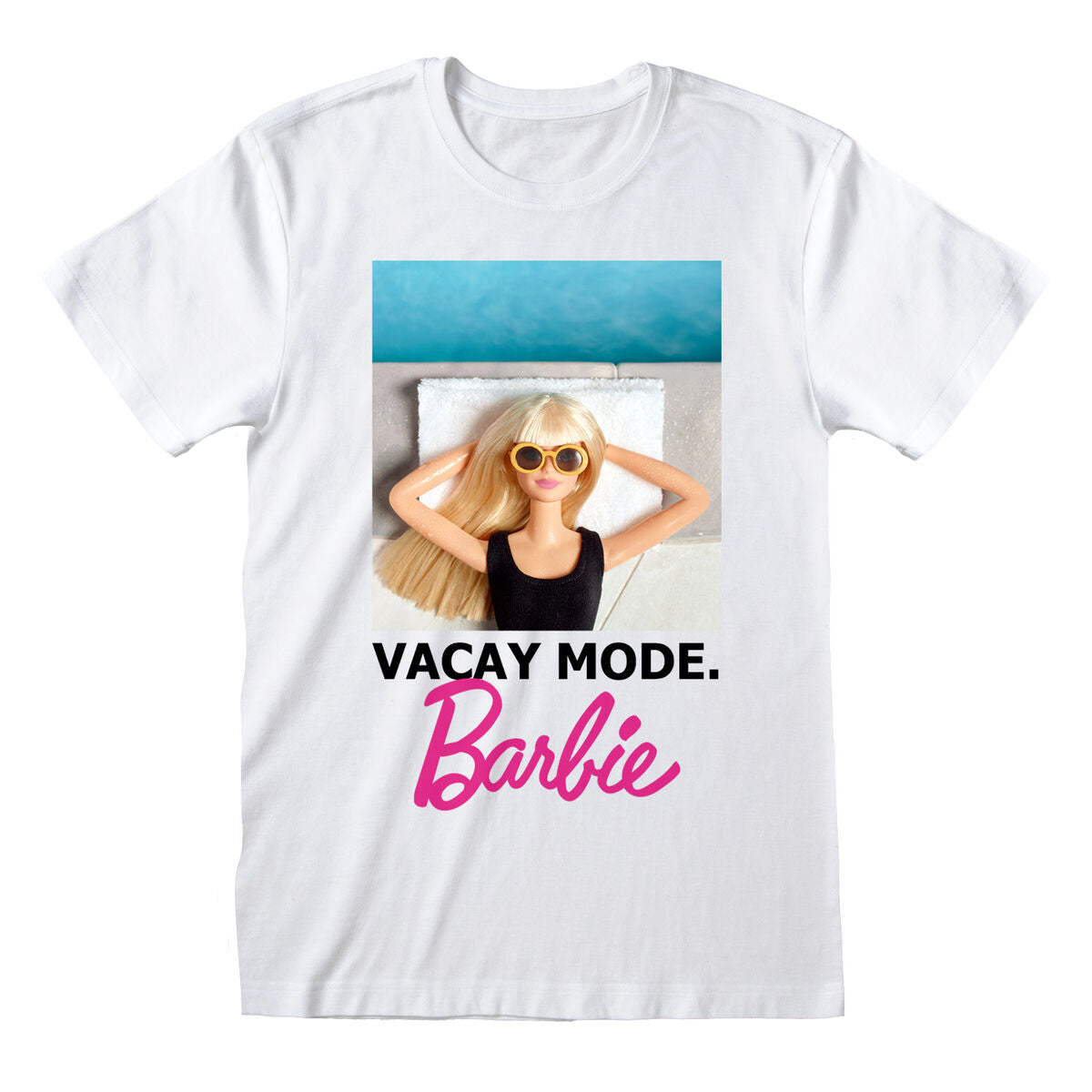 Kurzarm-T-Shirt Barbie Vacay Mode Weiß Unisex Kurzarm-T-Shirt Barbie Vacay Mode Weiß Unisex von Barbie