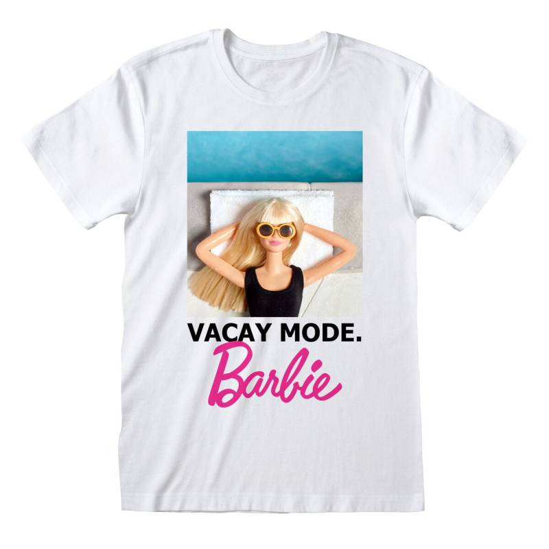 Kurzarm-T-Shirt Barbie Vacay Mode Weiß Unisex von Barbie