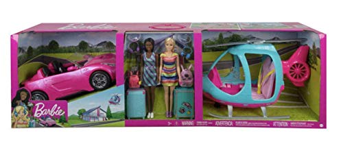 MATEL Auto Hubschrauber mit zwei Puppen Barbie von Barbie