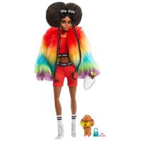 MATTEL GVR04 Barbie Extra Puppe mit Afro und Regenbogen-Jacke, inkl. Haustier MATTEL GVR04 Barbie Extra Puppe mit Afro und Regenbogen-Jacke, inkl. Haustier von Barbie