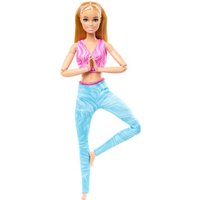 MATTEL HRH27 Barbie Made to Move mit pinken Sportoberteil und blauer Yogahose von Barbie