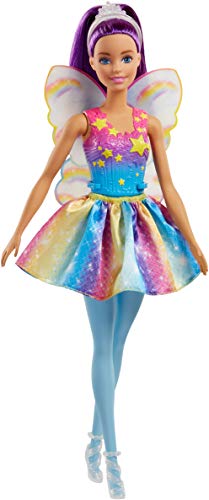 Mattel Barbie FJC85 Dreamtopia Fee: Regenbogen-Fee (lila Haare), Puppe von Barbie