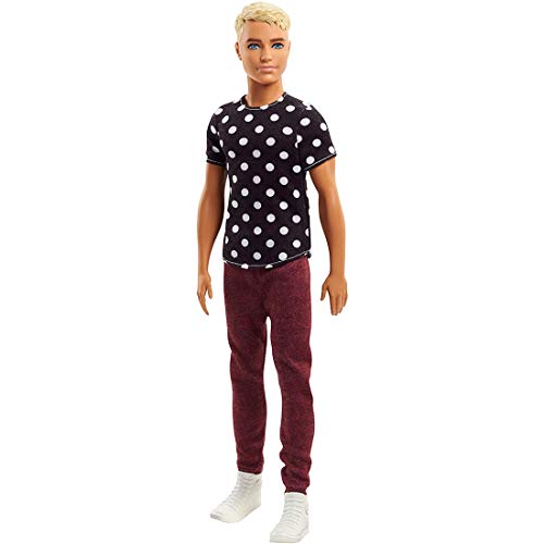 Mattel Barbie FJF72 Ken Fashionistas Puppe in schwarzen Shirt mit Punkten von Barbie