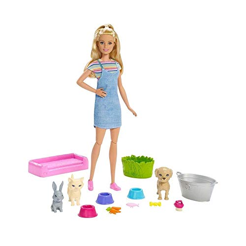 Mattel FXH11 Barbie Play 'N' Wash Puppe (blond) von Barbie