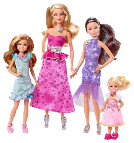 Barbie Mattel Y7562 Schwestern im Pferdeglück - Schwestern Geschenkset, inklusive 4 Puppen von Barbie
