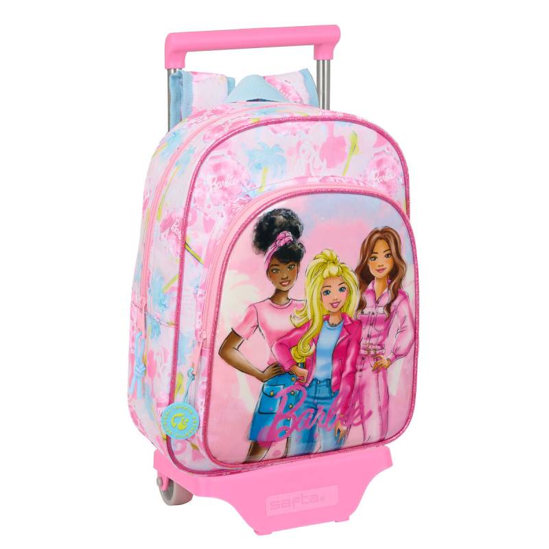 Schulrucksack mit Rädern Barbie Painterly Rosa Himmelsblau 26 x 11 x 67 cm 26 x 34 x 11 cm von Barbie