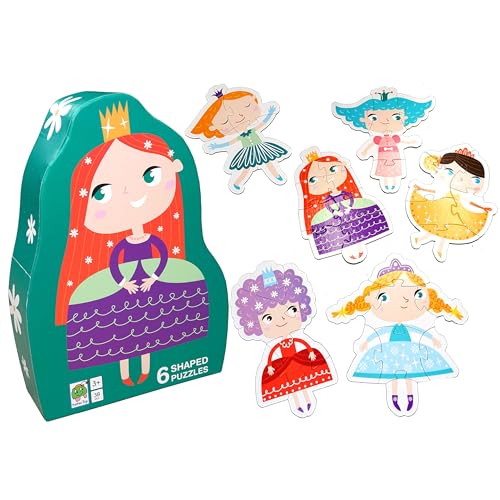Barbo Toys - Prinzessinnen-Deko-Puzzle - Puzzle Für kleine Kinder - 6 geformte Puzzles mit verschiedenen Prinzessinnen von Barbo Toys