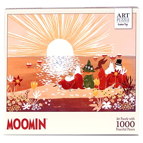Barbo Toys - Mumins Puzzle Rot Art – Mumin Puzzle 1000 Teile – Puzzle für Erwachsene mit Illustrationen vom Sonnenuntergang im Moomin Tal - Farbenfrohe Bilder des Mumin-Trolls - 70cm x 50cm von Barbo Toys